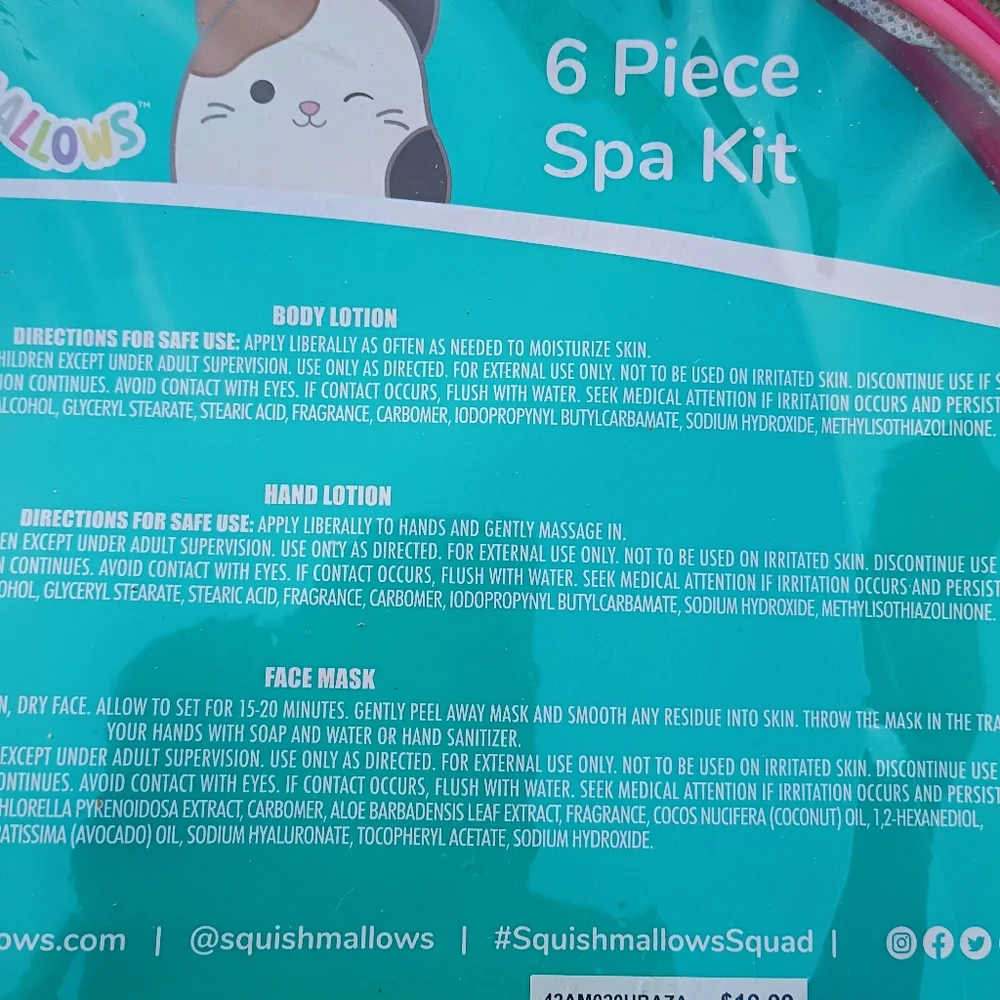 NWT Squishmallows Feelin' Mallow Girls 6 Piece Spa Set